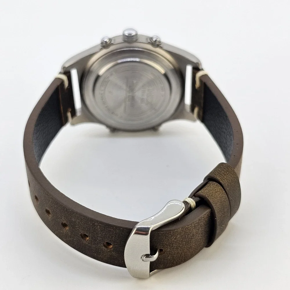 Timex Expedition Ana Dig Men Watch 38MM NEW Dark Brown Leather Bands New Battery